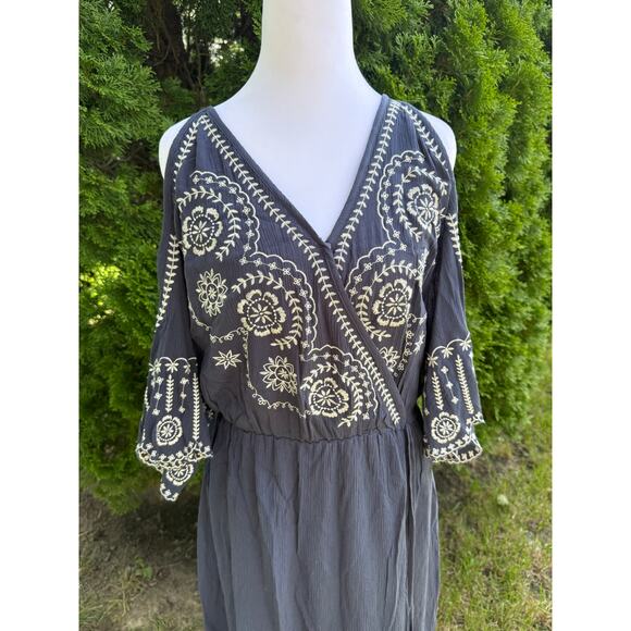 Xhilaration Navy Boho Dress Size Medium - Picture 2 of 7